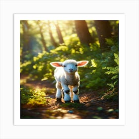 Lamb In The Woods Art Print