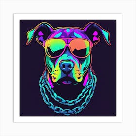 Dog With Sunglasses Art Print