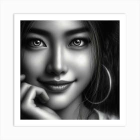 Black And White Portrait 10 Art Print