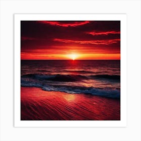 Sunset On The Beach 573 Art Print