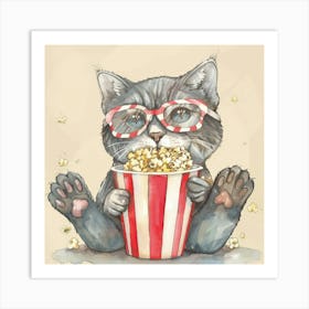 Popcorn Cat 1 Art Print