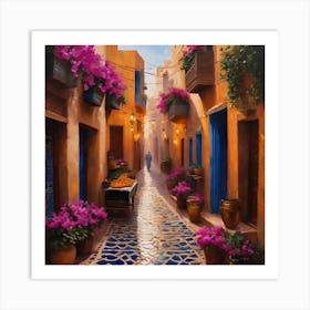 Alley Of Flowers Art Print