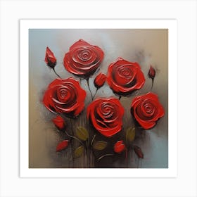 Red roses Art Print