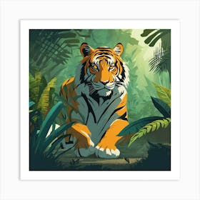 Tiger In The Jungle 33 Art Print