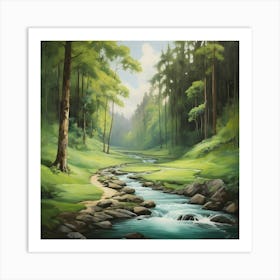 River In The Forest Art Print