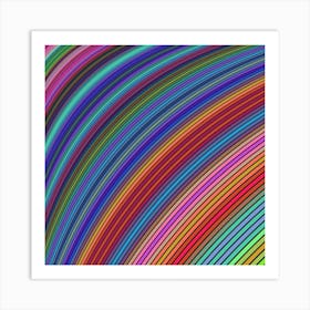 Multicolored Stripe Curve Striped Background Art Print