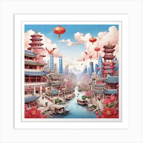 Chinese City 4 Art Print