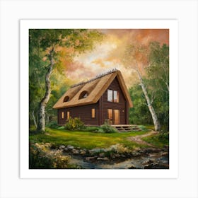 Cabin Woods Art Print