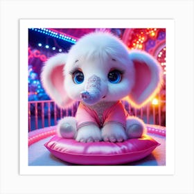 Elephant In Pink Art Print