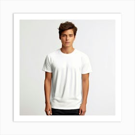 Mock Up Tshirt Blank Plain Cotton Unprinted Simple Minimalist Canvas Customizable Basic (11) Art Print