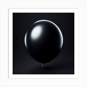 Black Balloon Isolated On Black Art Print