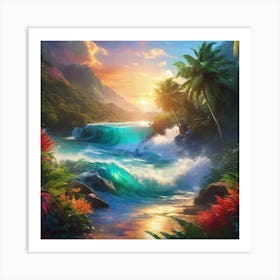 Hawaiian Sunset 1 Art Print