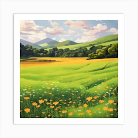 Poppies In The Meadow Art Print