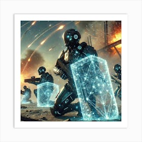 A Futuristic Sci Fi Scene Depicting Shieldbearers Heavy Artillery Art Print