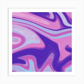 Purple And Blue Swirls Painting Art Print