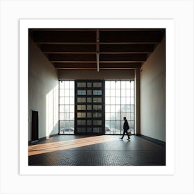 Person Walking In An Empty Room Art Print