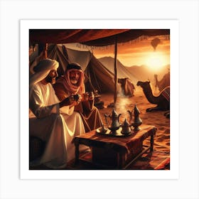 Bedouins With Coffee At Dusk 1 Art Print