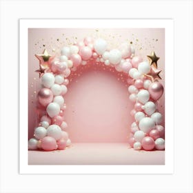 Pink Balloon Arch Art Print