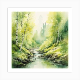 springtime stream Art Print