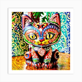 Chinese Cat Art Print