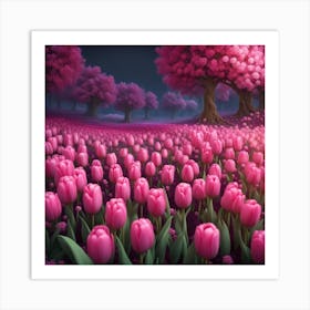 Pink Tulips Art Print