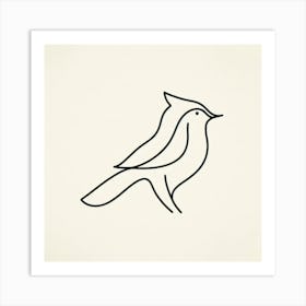 Line Drawing Of A Bird Art Print