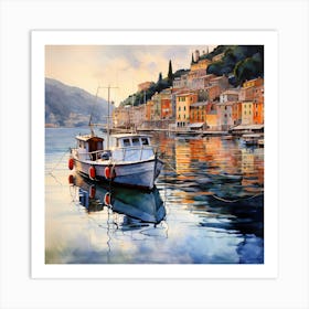 Mediterranean Mirage: Impressionist Charm Art Print