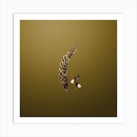 Gold Botanical Bell Bearing Heath Flower Branch on Dune Yellow n.4492 Art Print