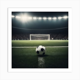 Soccer Ball On The Field Art Print