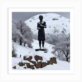 Estatua Negra De Varon Torso Desnudo Art Print