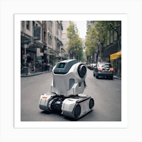 Robot On The Street 25 Art Print