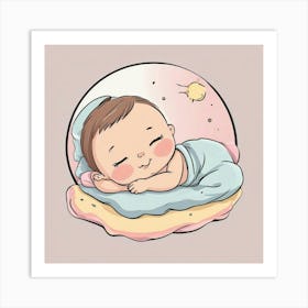 Baby Sleeping In A Bubble Art Print