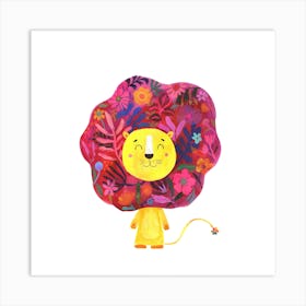 Roar Little Lion Square Art Print