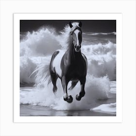 Horse On The Beach Art Print