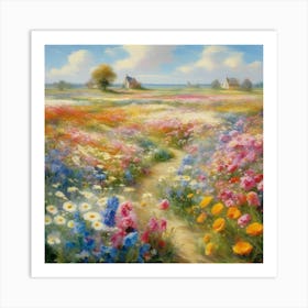 Bloemenzee Dutch For Sea Of Flowers Fields Of Flowers In A Dreamlike State With Swirling 10 Art Print