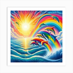 Dolphins In The Ocean 2 Art Print