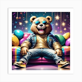 Teddy Bear Birthday Party Art Print