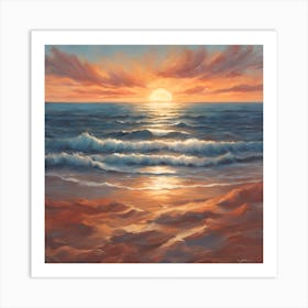 Sunset On The Beach 3 Art Print