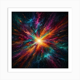 Colorful Nebula Burst Art Print