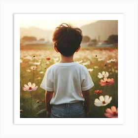 Child In A Field Of Flowers 2 Art Print