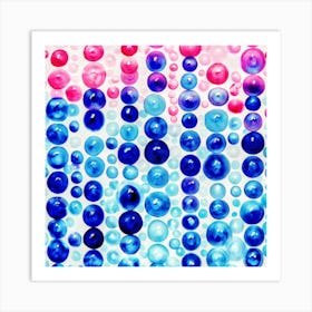 Blue And Pink Bubbles Art Print