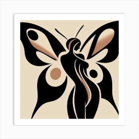 Butterfly Woman Abstract Art Print