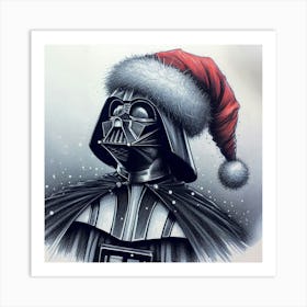 Darth Christmas Vader As Father Christmas Star Wars Art Print Art Print