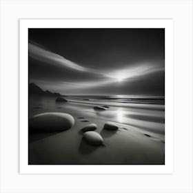 Rocks On The Beach Art Print