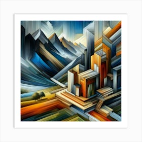 A mixture of modern abstract art, plastic art, surreal art, oil painting abstract painting art e
wooden huts mountain montain village 20 Art Print
