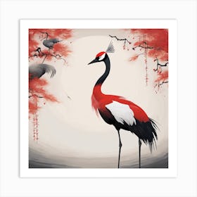 Asian Crane Art Print