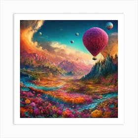 Hot Air Balloon In The Sky Art Print