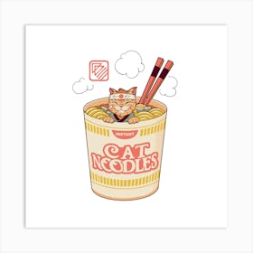 Instant Cat Noodles Art Print