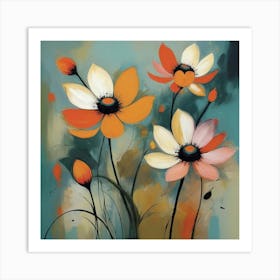 Strange Flowers Abstract Art Print Art Print