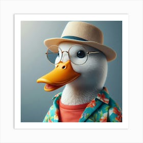 Duck In A Hat Art Print